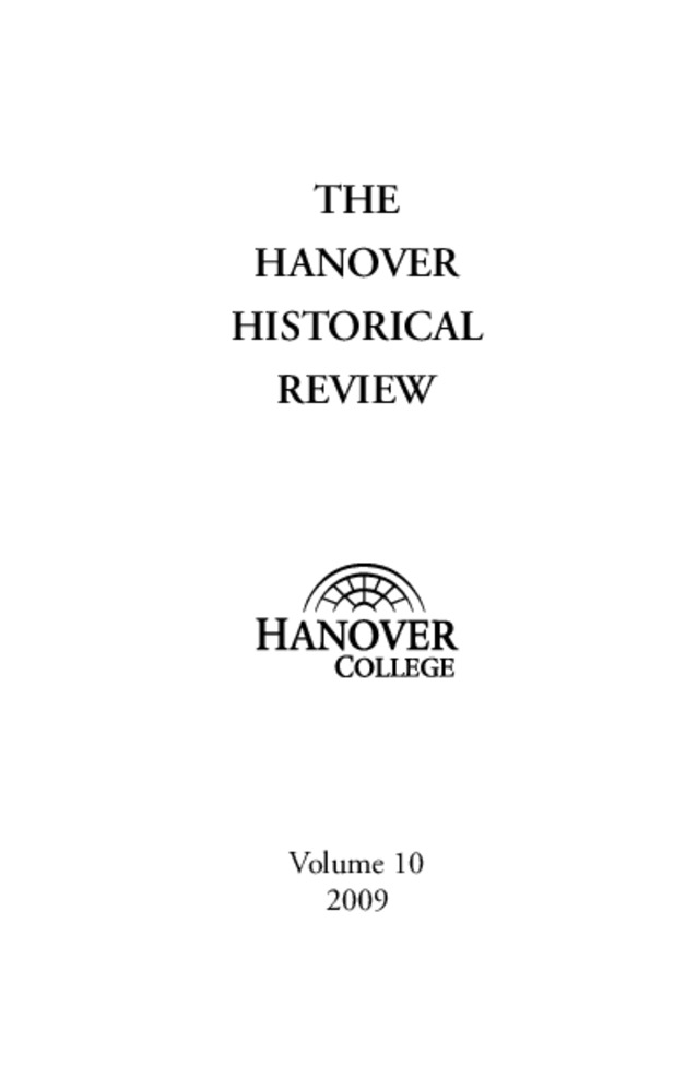 Hanover Historical Review, 2009, Volume 10 miniatura
