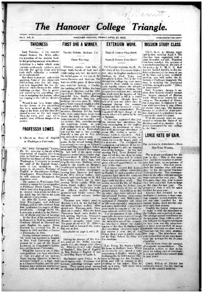 Triangle, Vol. 1, no. 4, April 23, 1909 Thumbnail