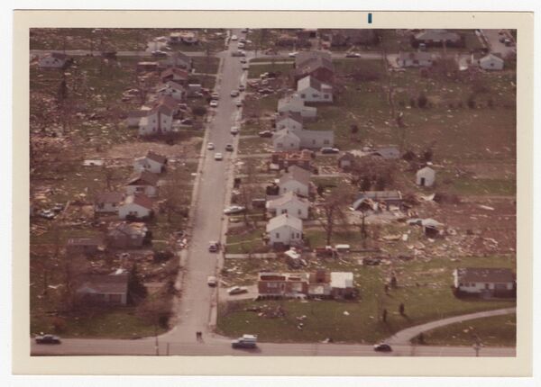 Aerial view of a neighborhood possibly in Hanover, Indiana miniatura
