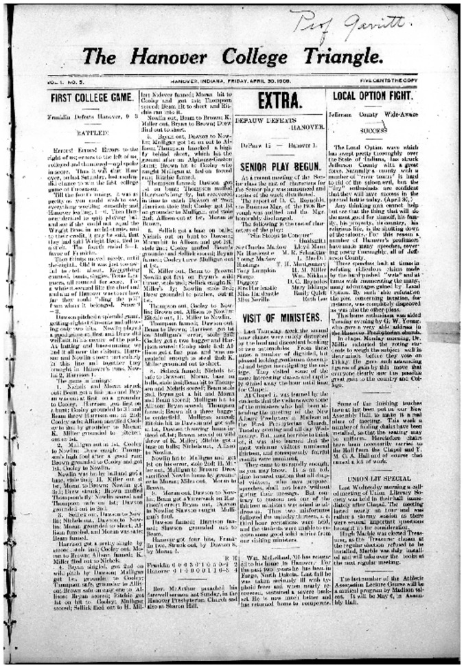 Triangle, Vol. 1, no. 5, April 30, 1909 Thumbnail
