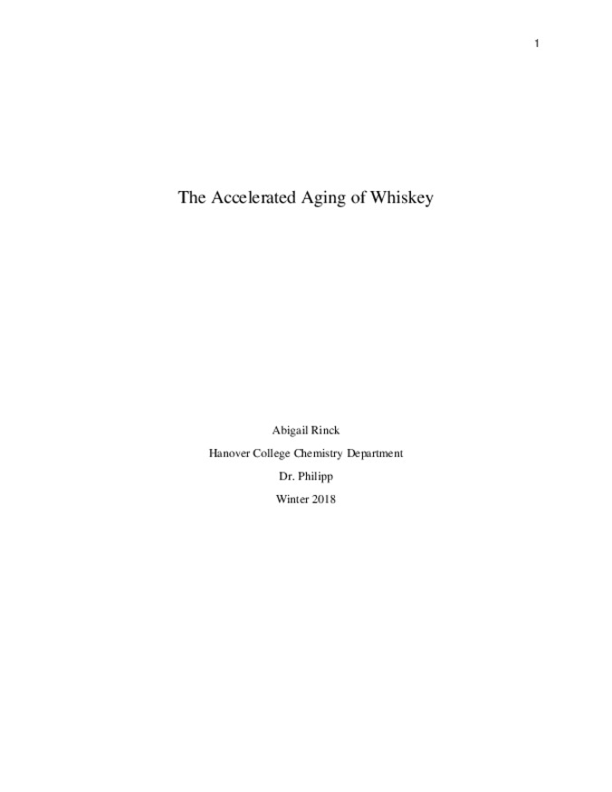 The Accelerated Aging of Whiskey. Thumbnail